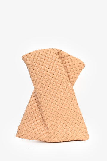 Bottega Veneta Beige IntrESciato CriEScroES Clutch