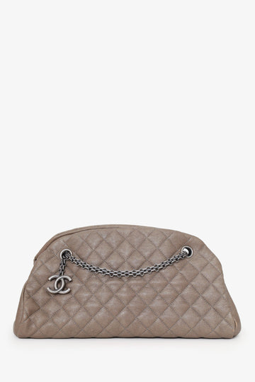 Chanel™ 2010-11 Brown Caviar Quilted Small Just Mademoiselle Bowling Bag