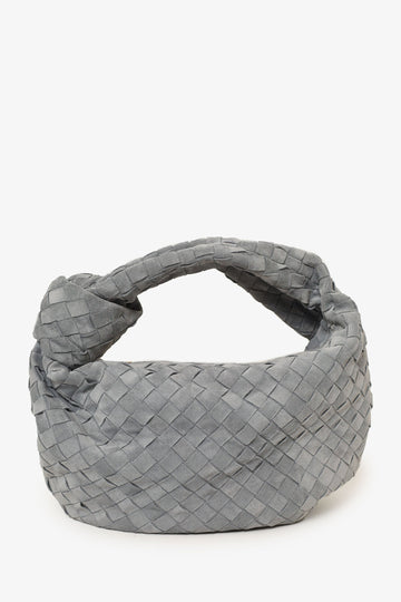 Bottega Veneta Grey Suede IntrESciato Leather Teen Jodie