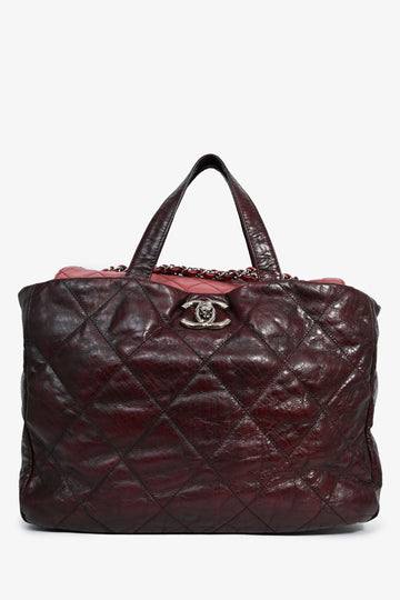 Chanel™ 2009/10 Burgundy Leather Quilted CC 'Portobello' Tote Bag