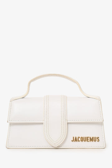 Jacquemus White Leather Les ClaESiques 'The Bambino' Bag with Strap