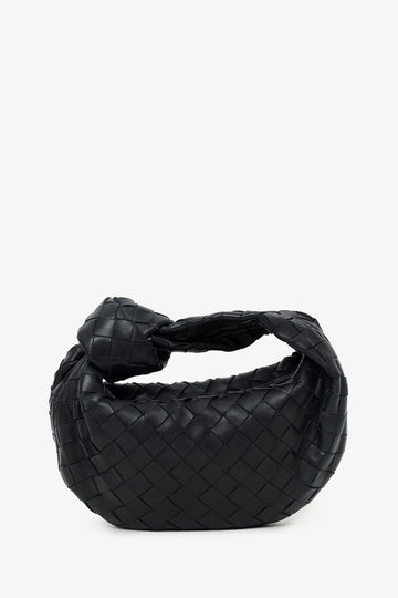 Bottega Veneta Black IntrESciato Leather Mini Jodie Bag