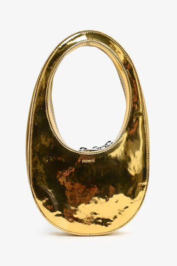 Coperni Metallic Gold Faux Patent Leather Mini 'Swipe' Top Handle Bag