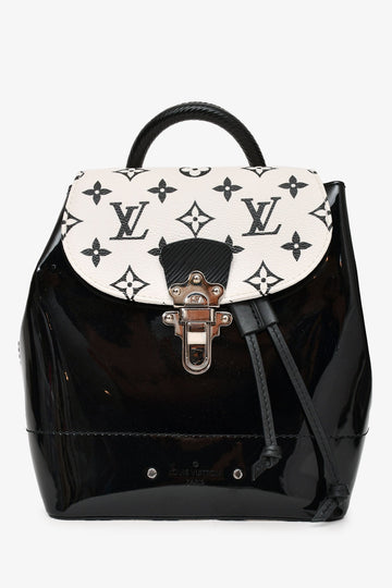 Louis Vuitton 2019 Black/White Monogram Coated Canvas/Vernis Hot Springs Backpack