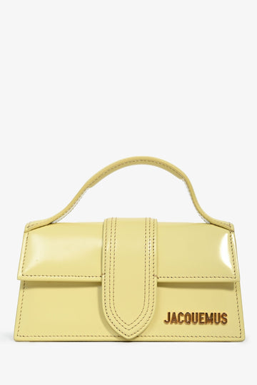 Jacquemus Pale Yellow Leather Les ClaESiques 'The Bambino' Bag with Strap