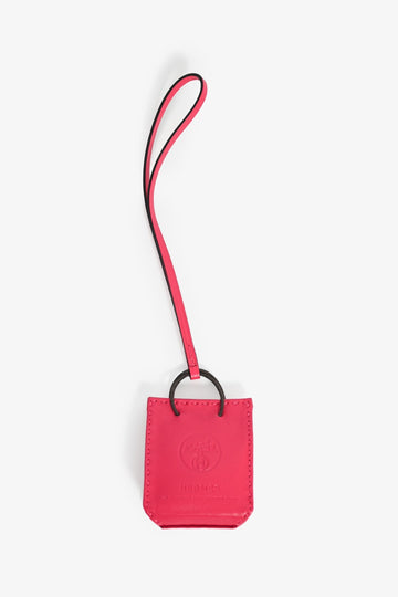 Hermès Fuchsia Pink Leather Bag Charm