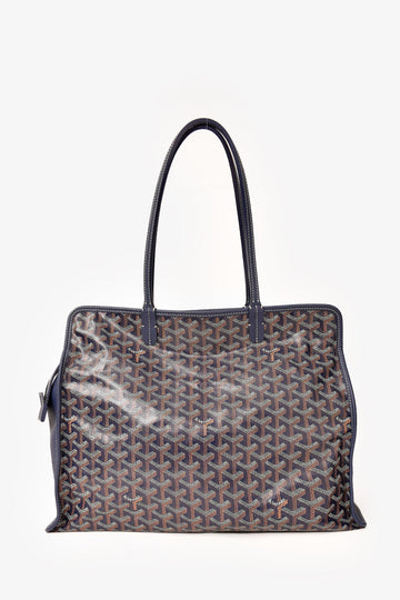 Goyard 2022 Blue Goyardine Canvas Sac Hardy PM Zip Tote with Pouch