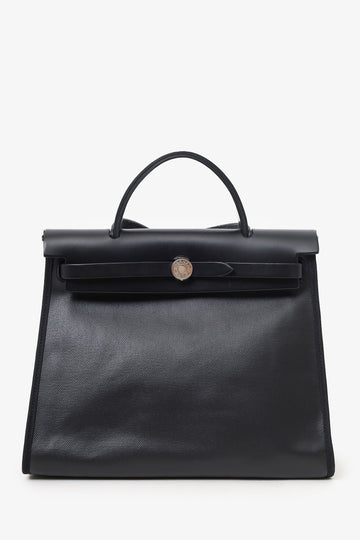 Hermès 2022 Black Coated Canvas Toile H Berline Herbag Zip PM 31 with Pouch