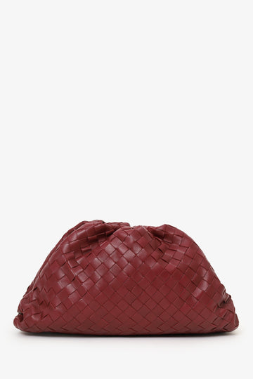 Bottega Veneta Burgundy IntrSSciato Leather Pouch