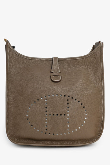 Hermès 2022 Taupe Evelyne GM Crossbody Bag