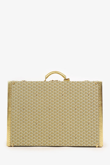 Goyard Gold Goyardine Grand Hotel 70 Suitcase Trunk With Key