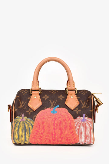 Louis Vuitton X Yayoi Kusama Monogram Pumpkin Speedy Bandouliere 20 With Strap
