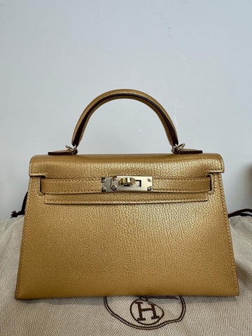 Hermes Kelly Sellier 20 Dore Chevre Chamkilight Permabrass Hardware For JJ  Payment 2