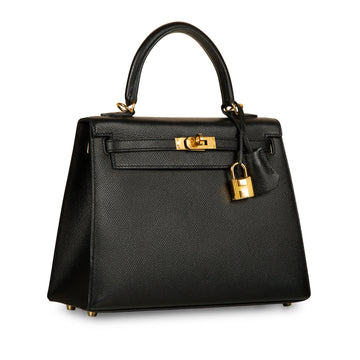 Kelly 25 - Black Epsom - GHW