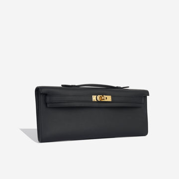 Kelly Cut Clutch - Noir Swift