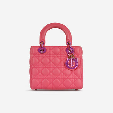 Dior Dior - Lady Dior - Small - Hot Pink Lambskin Cannage - PNKHW -  New
