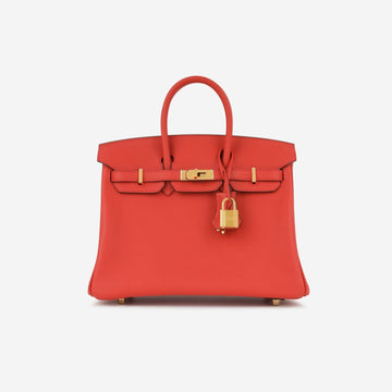 Hermès Hermès - Birkin 25 - Vermillion Swift GHW - 2024 - Brand New