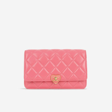 Chanel Chanel - Coco Heart WOC - Pink Lambskin AGHW -