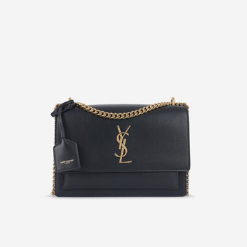 Saint Laurent Saint Laurent - Sunset Medium - Black Calfskin leather GHW - 2020