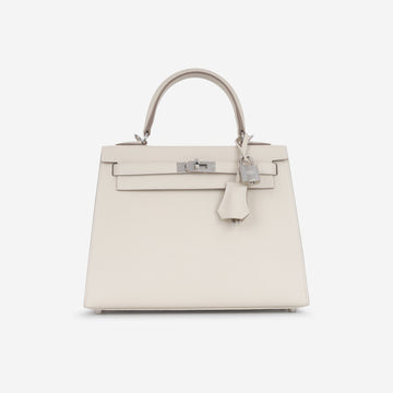Hermès Kelly 25 Craie Epsom PHW (NWT)