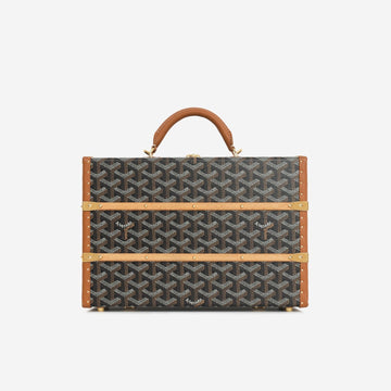 Goyard Goyard - Palace MM Trunk - Black/Tan Goyardine GHW -