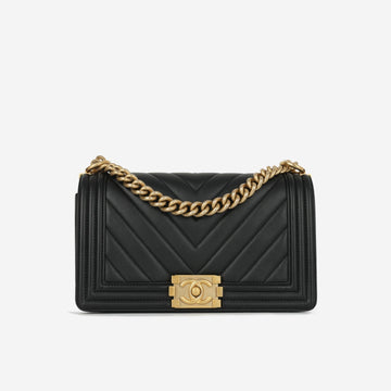Chanel Chanel - Old Medium - Black Chevron Smooth Calfskin AGHW - 2017 -