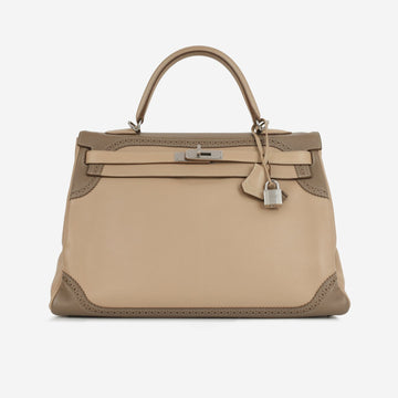 Hermès Hermès - Kelly 35 Ghillies - Argile / Etoupe Swift PHW -  - 2012
