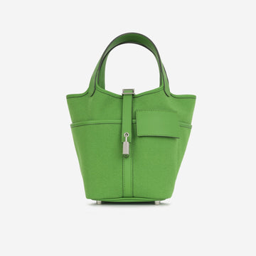 Hermès Picotin 18 Cargo Vert Yucca Canvas PHW (NWT)