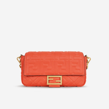 Fendi - Medium Baguette - Coral Zucca Nappa GHW -