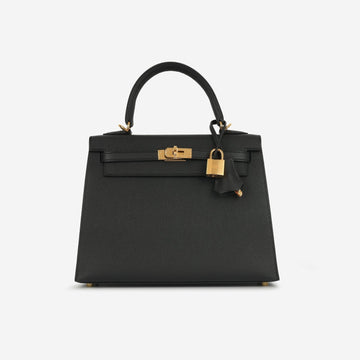 Hermès - Kelly 25 - Noir Epsom GHW - 2025 - Brand New