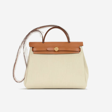 Hermès Herbag 31 Beton Canvas/ Fauve Hunter GHW (NWT)
