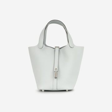 Hermès - Picotin 18 - Bleu Glacier Clemence PHW - Brand New - 2025