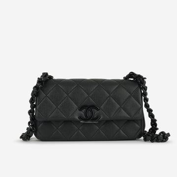 Chanel Seasonal Mini Flap Black Quilted Caviar CSHW