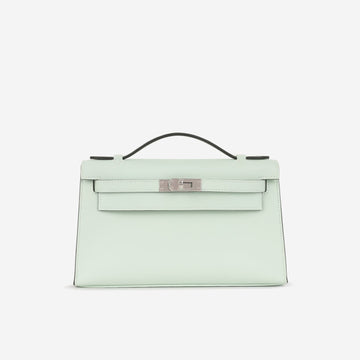 Hermès Kelly Pochette Vert Peppermint Swift PHW (NWT)