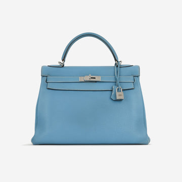 Hermès - Kelly 32 - Blue Jean Clemence Leather PHW - 2003 -