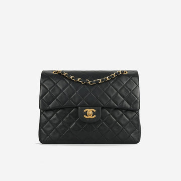 Chanel - Vintage Square Double Flap - Black Lambskin GHW - 2008/09