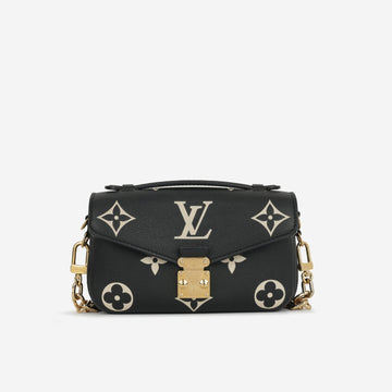 Louis Vuitton Pochette Metis East / West - Black/Beige Bicolor Monogram Empreinte Leather GHW