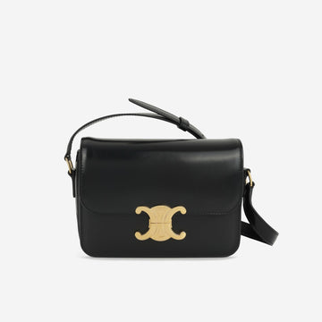 Celine - Teen Triomphe Bag - Black Shiny Calfskin GHW -  - 2023