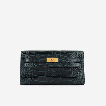 Hermès Kelly To Go Vert Rousseau Alligator Missipiensis