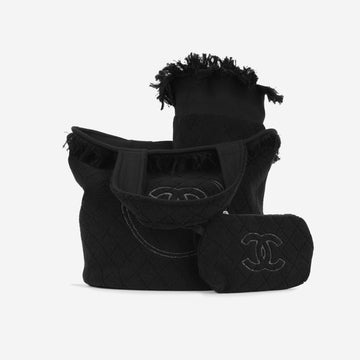 Chanel SS25 Beachwear Towel Set - Black Cotton