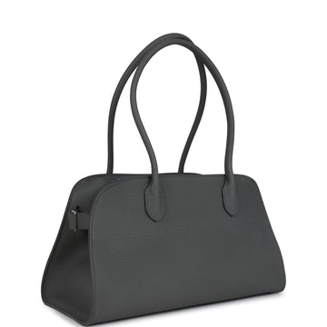 The Row Margaux Shoulder 12 Bag Timouse Grey Calfskin Silver Hardware