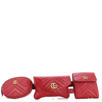 GUCCI GG Marmont Multi Pocket Belt Bag MatelaESe Leather
