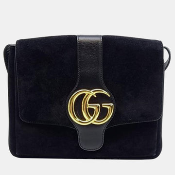 Black Suede Arli Shoulder Bag