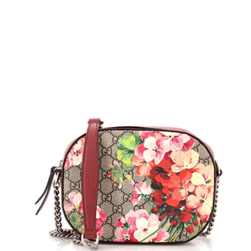 GUCCI Chain CroESbody Bag Blooms Print GG Coated Canvas Mini