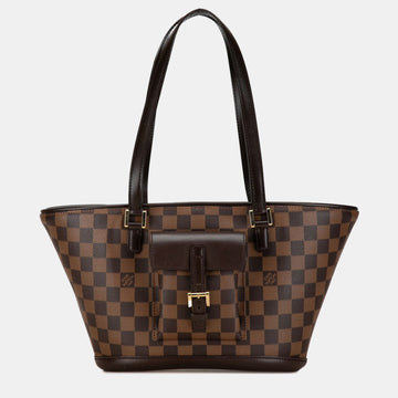 Brown Damier Ebene Canvas Manosque GM Shoulder Bag