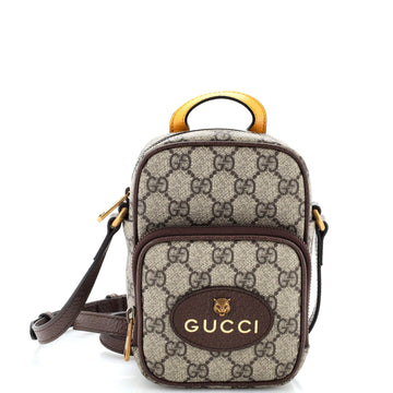 GUCCI Neo Vintage Top Handle CroESbody Bag GG Coated Canvas Mini