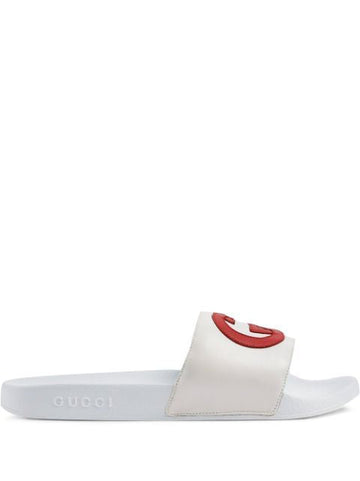 Men's Gg Logo Slides in Grey White | Size 7 | 6447560R0F0