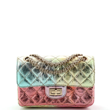 CHANEL Rainbow ReiESue 2.55 Flap Bag Quilted Multicolor Metallic Goatskin Mini