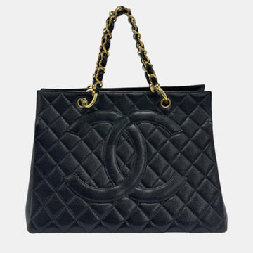 Black Caviar Leather  GST Tote Bag