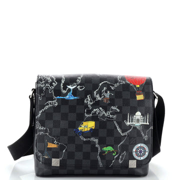 District NM MeESenger Bag Limited Edition RenaiESance Map Damier Graphite PM